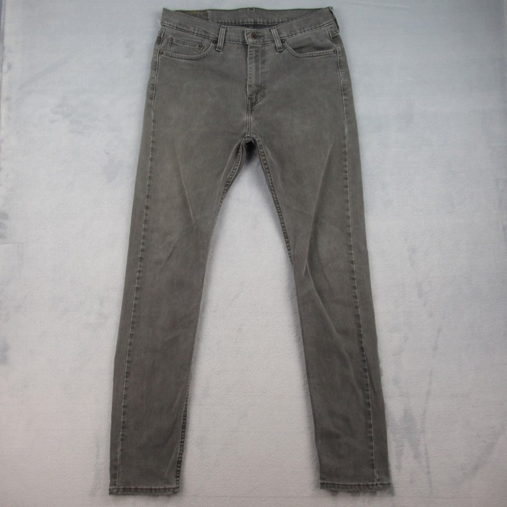 Levi Strauss 510 Jeans Mens 33x34 Gray Skinny Fit Stretch Denim Casual